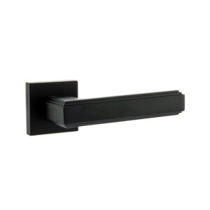 FMS293MB Forme Alila Lever Door Handle on Minimal Square Rose - Matt Black