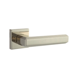 FMS293PN Forme Alila Lever Door Handle on Minimal Square Rose - Polished Nickel