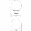 Polished Chrome Plain Ball Glass Mortice Knob