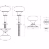 Jedo Mushroom Rim Door Knobs 50mm Polished Brass