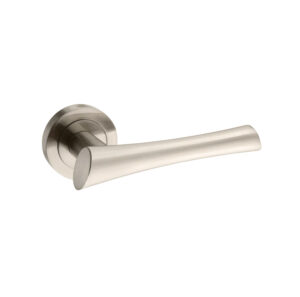 M60SN Mediterranean Corsica Lever Door Handle on Round Rose - Satin Nicke