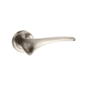 M70SN Mediterranean Marseille Lever Door Handle on Round Rose - Satin Nickel
