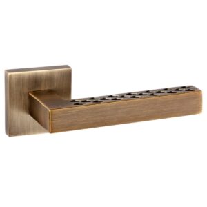 SP228WAB Senza Pari Pianni Lever Door Handle on Flush Square Rose - Weathered Antique Bronze