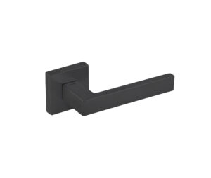 T2275SMB Tupai Rapido QuadraLine Rillo Lever Door Handle on Square Rose - Pearl Black
