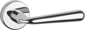 T293RPC Tupai Rapido CurvaLine Adra Lever Door Handle on Round Rose - Bright Polished Chrome