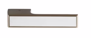 T3089LPSSTT Tupai Rapido VersaLine Tobar Lever Door Handle on Long Rose - Polished Stainless Steel Decorative Plate - Titanium