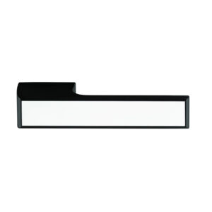 T3089LWHMB Tupai Rapido VersaLine Tobar Lever Door Handle on Long Rose - White Decorative Plate - Matt Black