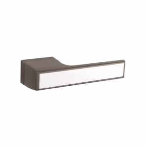 T3089LWHTT Tupai Rapido VersaLine Tobar Lever Door Handle on Long Rose - White Decorative Plate - Titanium