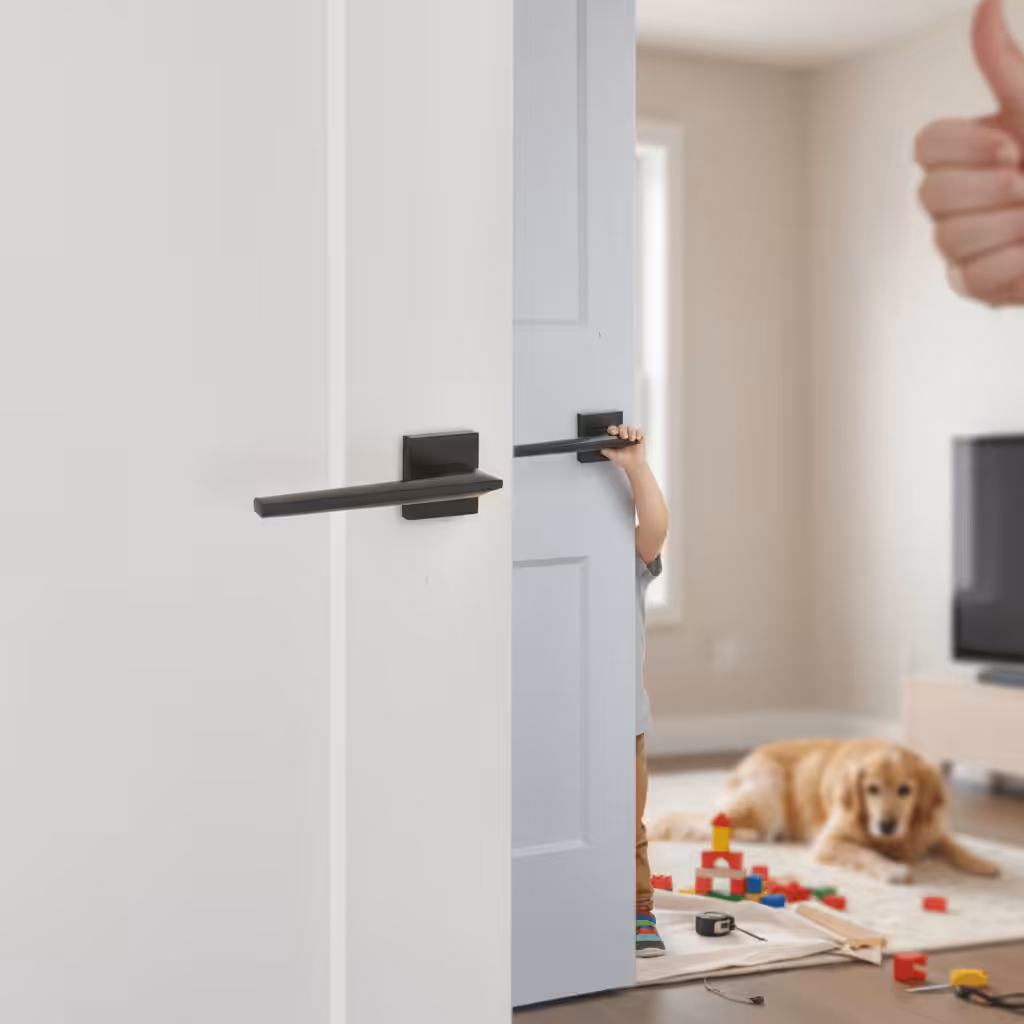 FMS422MB Forme Boston Lever Door Handle on Minimal Square Rose - Matt Black - Image 4