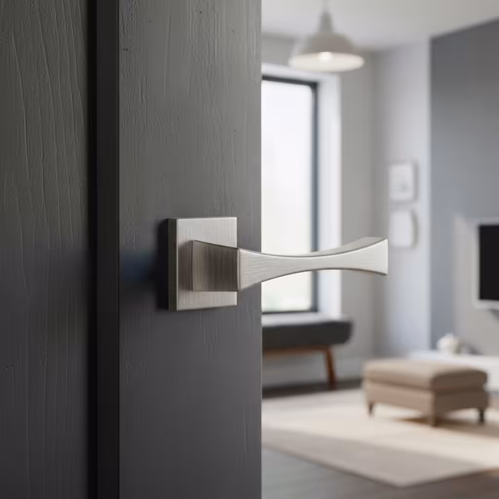FMS213UG Forme Artemide Lever Door Handle on Minimal Square Rose - Urban Graphite - Image 5