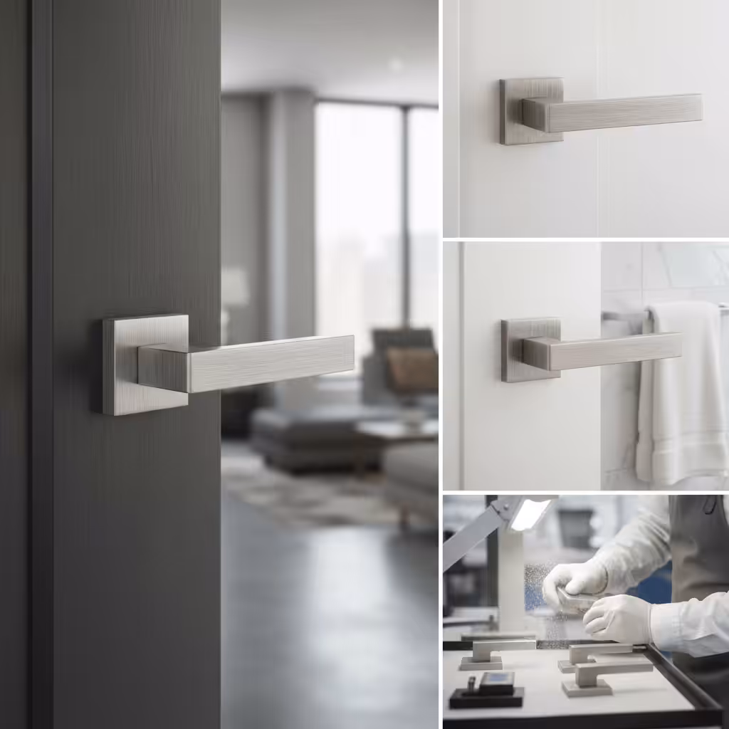 FMS254UG Forme Asti Lever Door Handle on Minimal Square Rose - Urban Graphite - Image 2