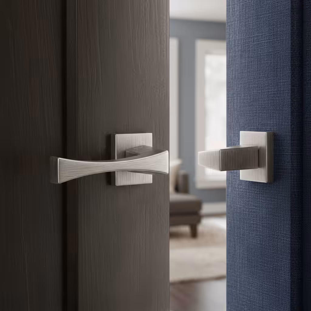 FMS213UG Forme Artemide Lever Door Handle on Minimal Square Rose - Urban Graphite - Image 2