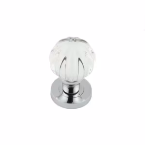 Polished Chrome Glass Pumpkin Mortice Knob