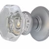 Jedo Flower Glass Mortice Door Knobs Satin Chrome