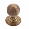 Jedo Reeded Mortice Door Knobs 62mm Antique Brass