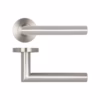 Julian Door Handle on Rose Grade 201 Satin Stainless Steel