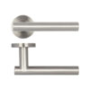 Atlanta Door Handles on Rose Grade 201 Satin Stainless Steel