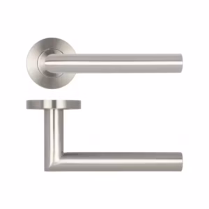 Julian Door Handle on Rose Grade 304 Satin Stainless Steel