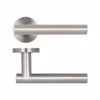 Atlanta Door Handles on Rose Grade 304 Satin Stainless Steel