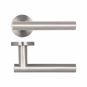Atlanta Door Handles on Rose Grade 304 Satin Stainless Steel