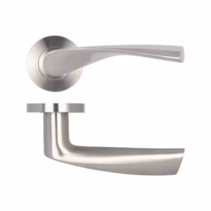Vecta Door Handle on Rose Grade 304 Satin Stainless Steel