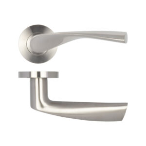 Vecta Door Handle on Rose Grade 304 Satin Stainless Steel