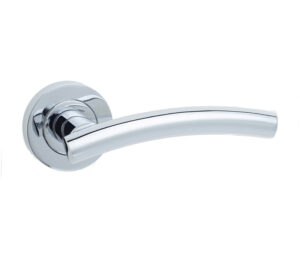 Curve Door Handle on Rose Polished Chrome