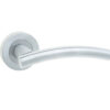 Curve Door Handle on Rose Satin Chrome