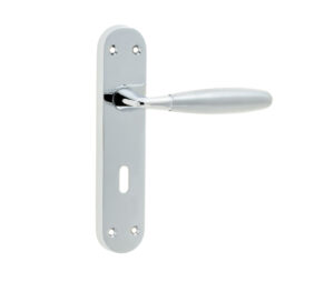 Stylo Suite Door Handle on Lockplate Polished Chrome/Satin Chrome