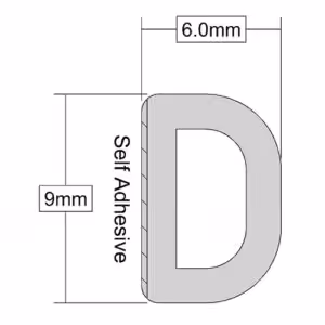 D Strip Self Adhesive EPDM Rubber
