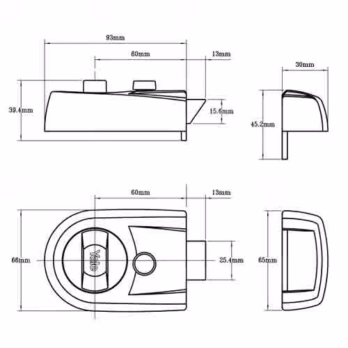 Y3 Modern Traditional Non Deadlocking Nightlatch - Image 3