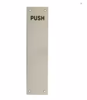 Screen Printed 'PUSH' Finger Plate
