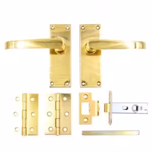 Straight Lever Door Handle, Latch and Hinge Pack