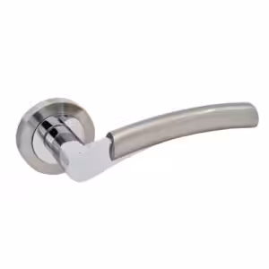 Charlie Lever Handles on Round Rose Door Furniture