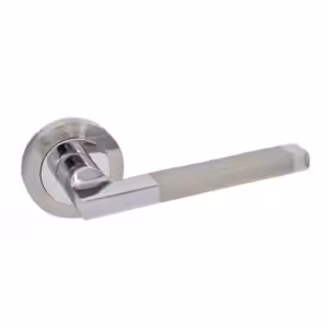 Foxtrot Lever Handle on Round Rose Door Furniture
